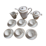 Antique coffee service, white and gold, Limoges, 1940