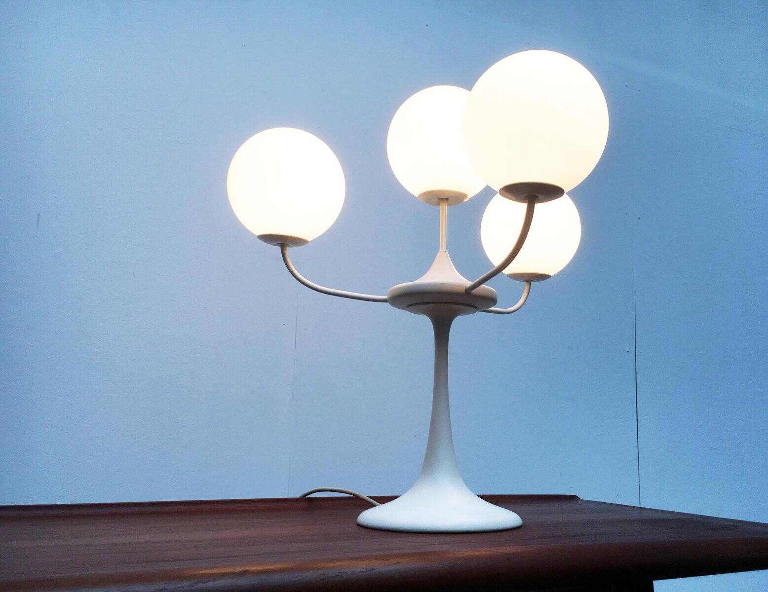Table lamp in glass and metal by E.R. Nele for Temde, 1960s