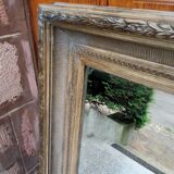 Patinated wall mirror gray with beveled ice, 80 x 70 cm