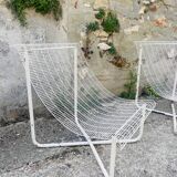 Paire fauteuils filaires 1980