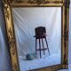 Antique Louis Philippe style gilded mirror decorated with floral motifs
