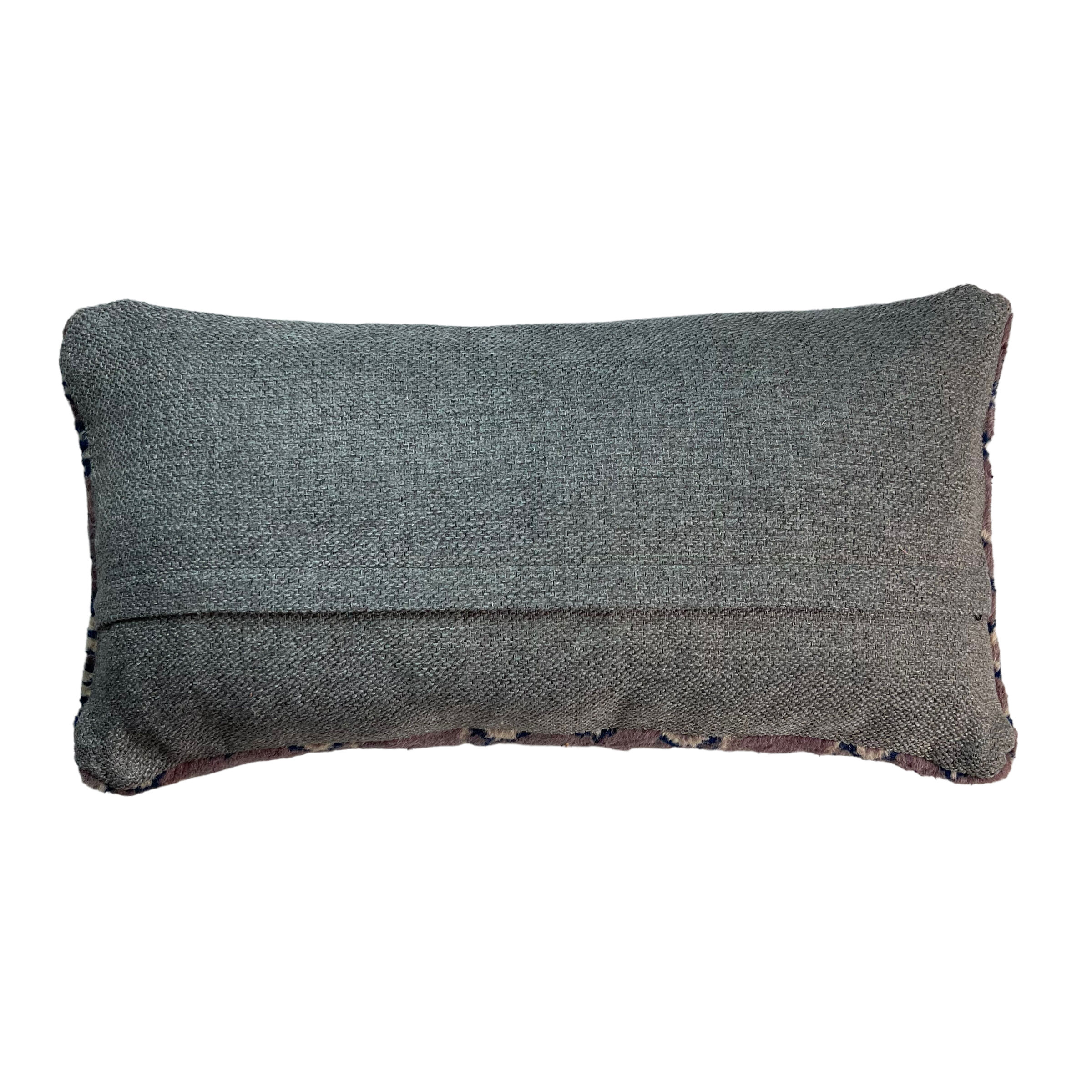 Vintage turkish hand knotted cushion cover, 30 x 60 cm