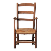 Wood and straw armchair, Popular Art, Auvergne, around 1900