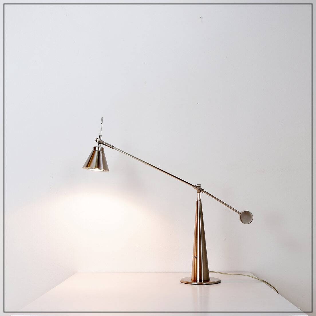 Adjustable brushed chrome desk lamps