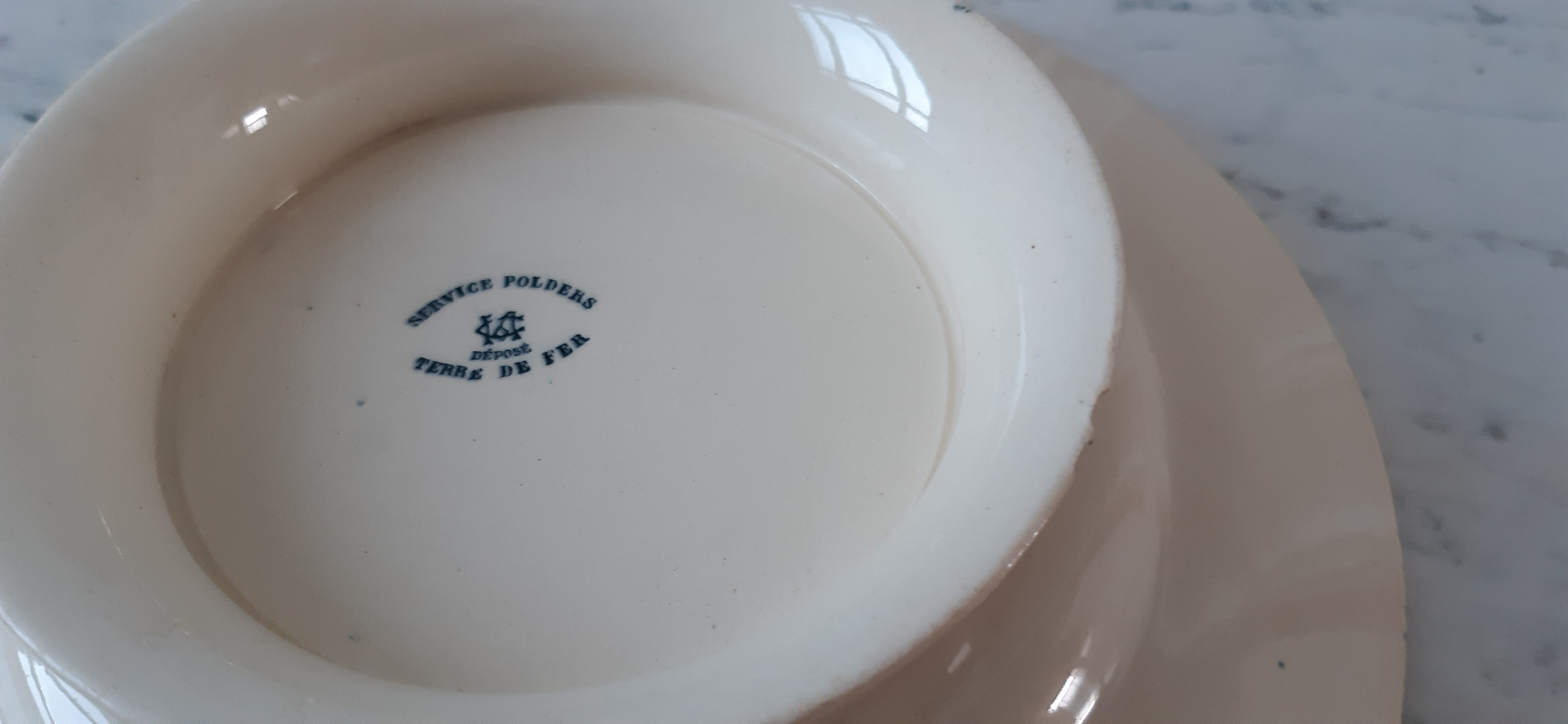 Compotier / servant Terre de Fer, Creil et Montereau, Polders series, XIXth