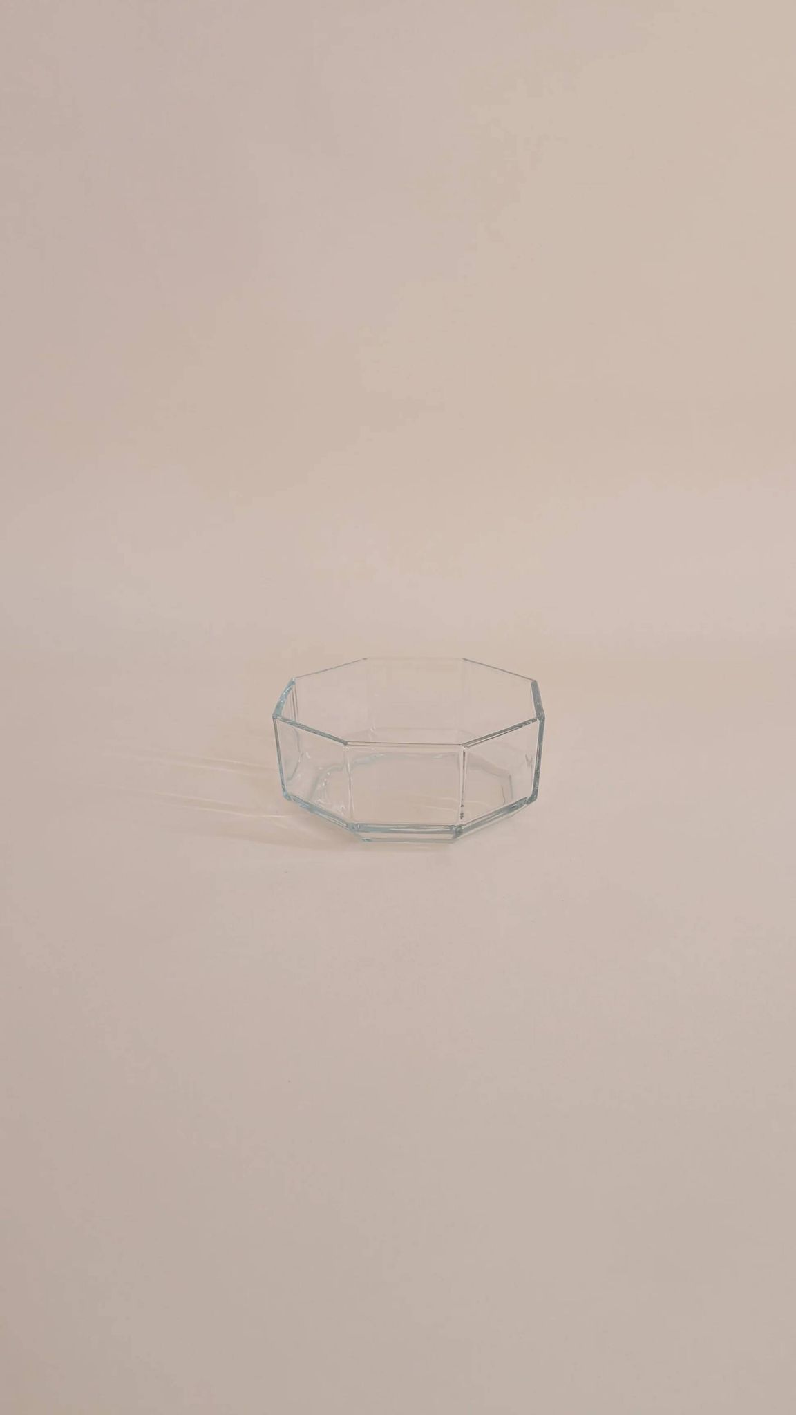 Octagonal glass bowl
