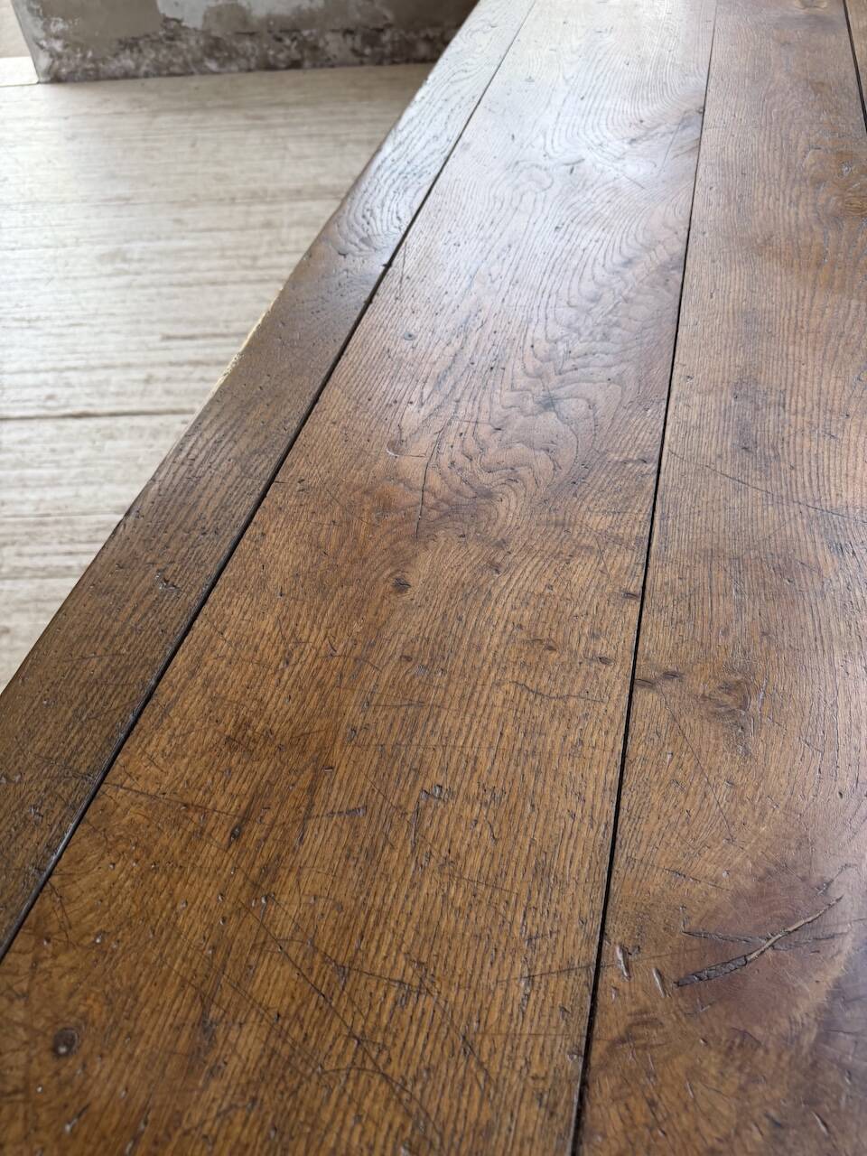 Table de gantier drapière 1900 chêne massif 330cm XL