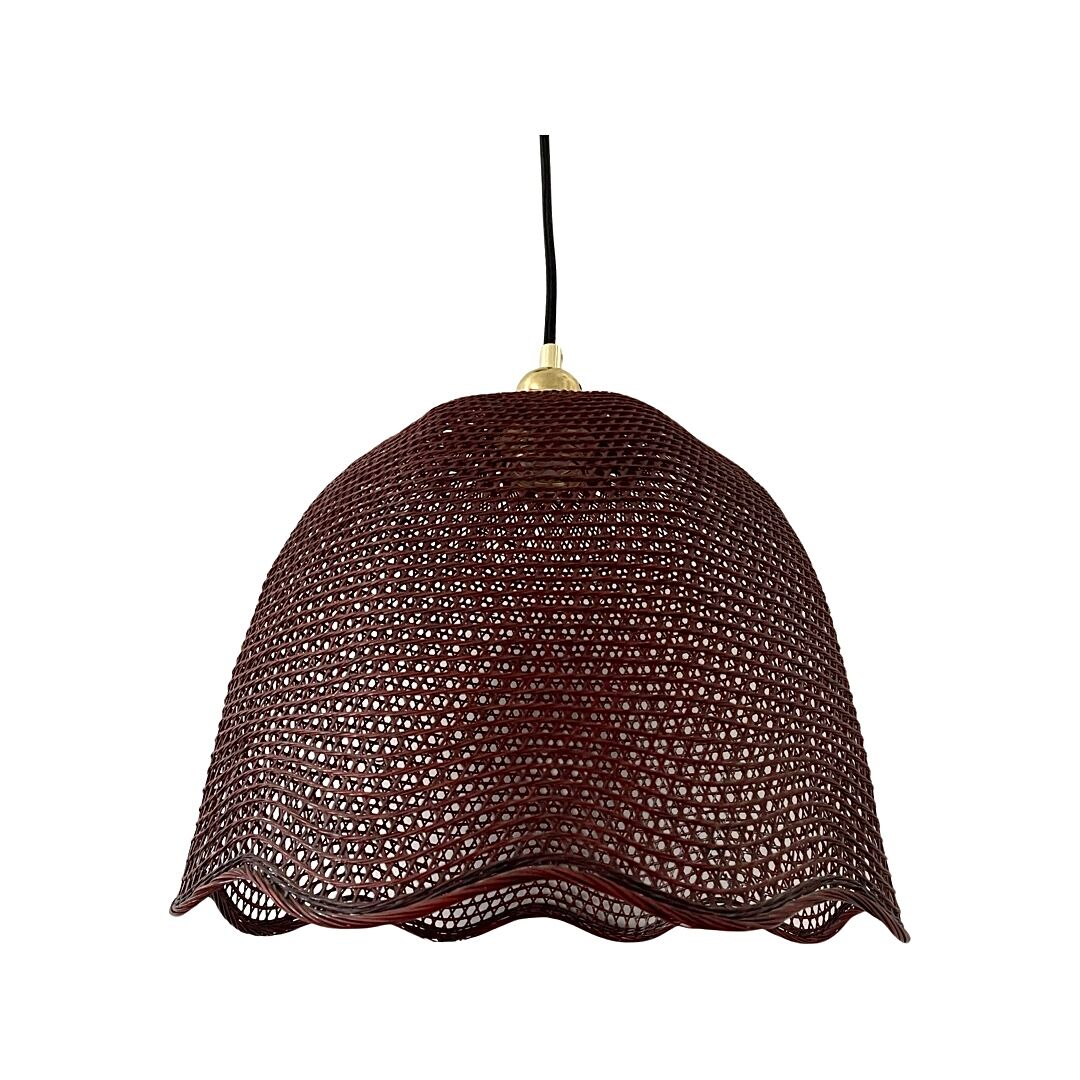 Vintage braided wicker suspension electrified to nine