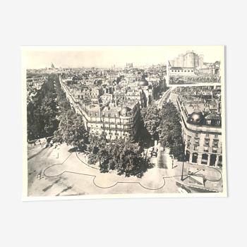 Photo vue aérienne de Paris, années 50