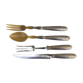 Silverplated carving and salad set