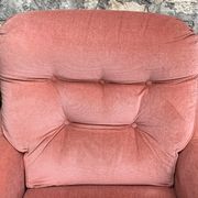 Pair of pink tufted velvet frog chairs 1970