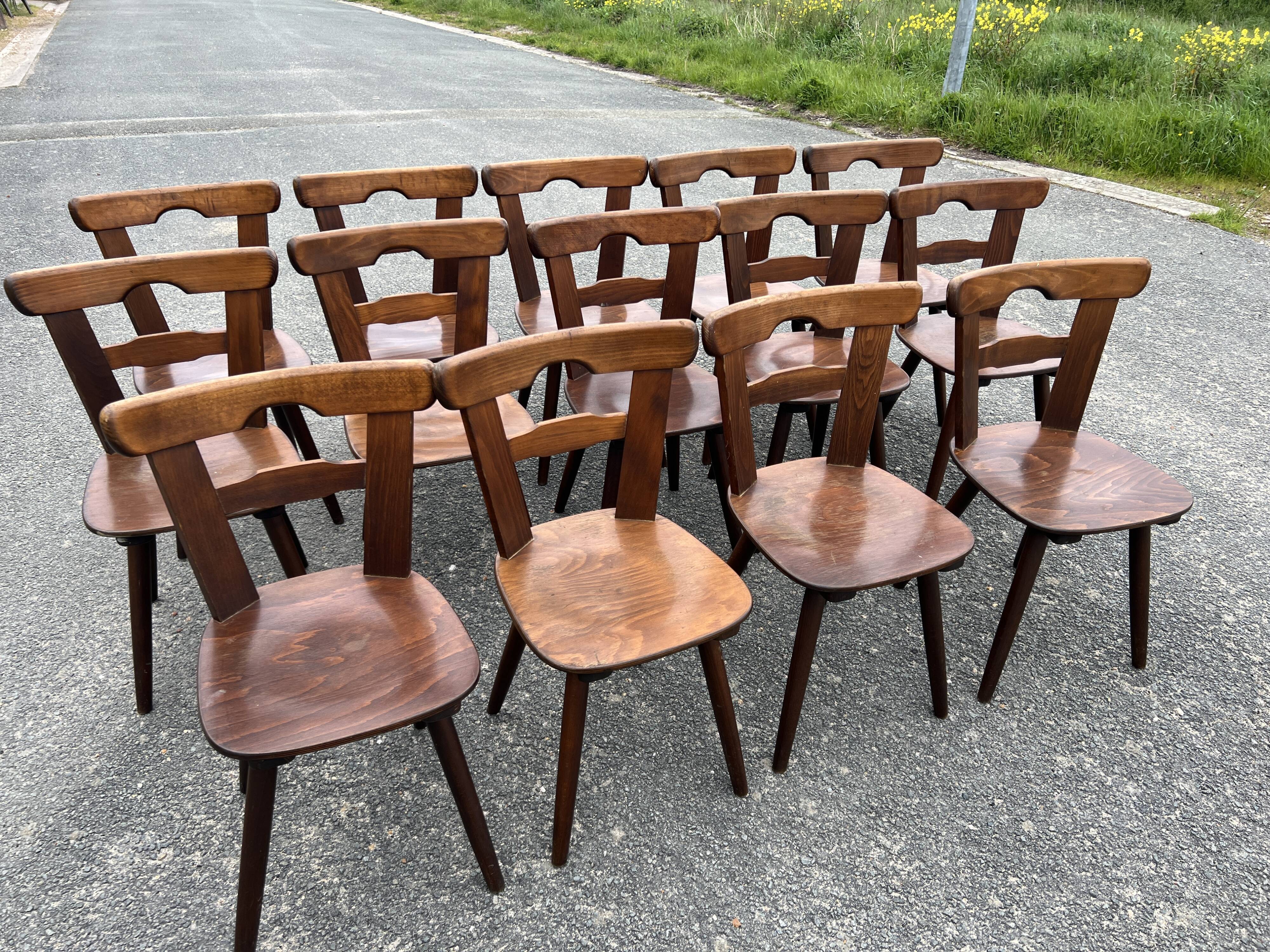 Set of 14 brutalist Scandinavian chairs