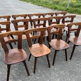 Set of 14 brutalist Scandinavian chairs