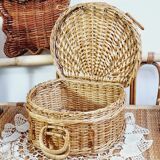 Decorative wicker suitcase