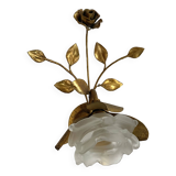 Vintage Italian wall lamp in gilded metal and glass paste