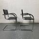 Paire de Fauteuils Design en simili cuir et Aluminium