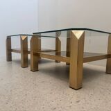Pair of Belgo Chrom side tables, Belgium 1970s