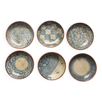 6 Japanese stoneware bowls 10 cm