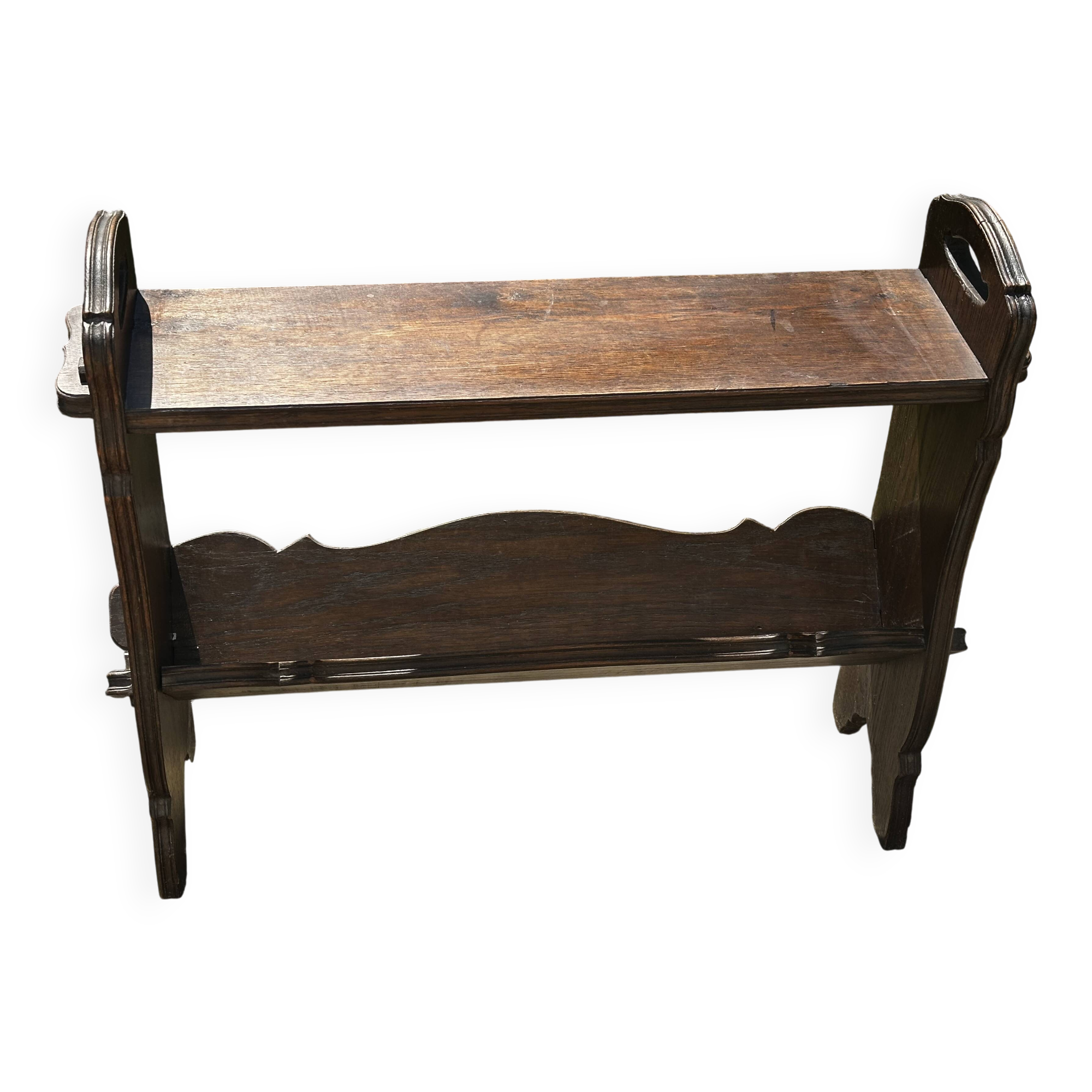 Petit porte-revues / meuble d’appoint en chêne foncé fin 19 e siècle