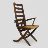 Beech armchair, deckchair by Triconfort, France 1960