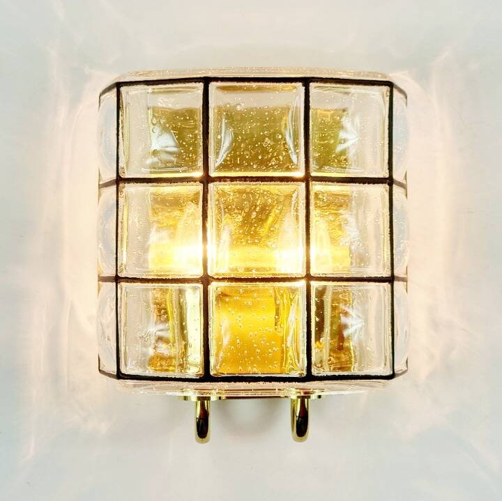 Pair of Mid-Century Glass Wall Lights/Sconces from Limburg, Germany, 1960s