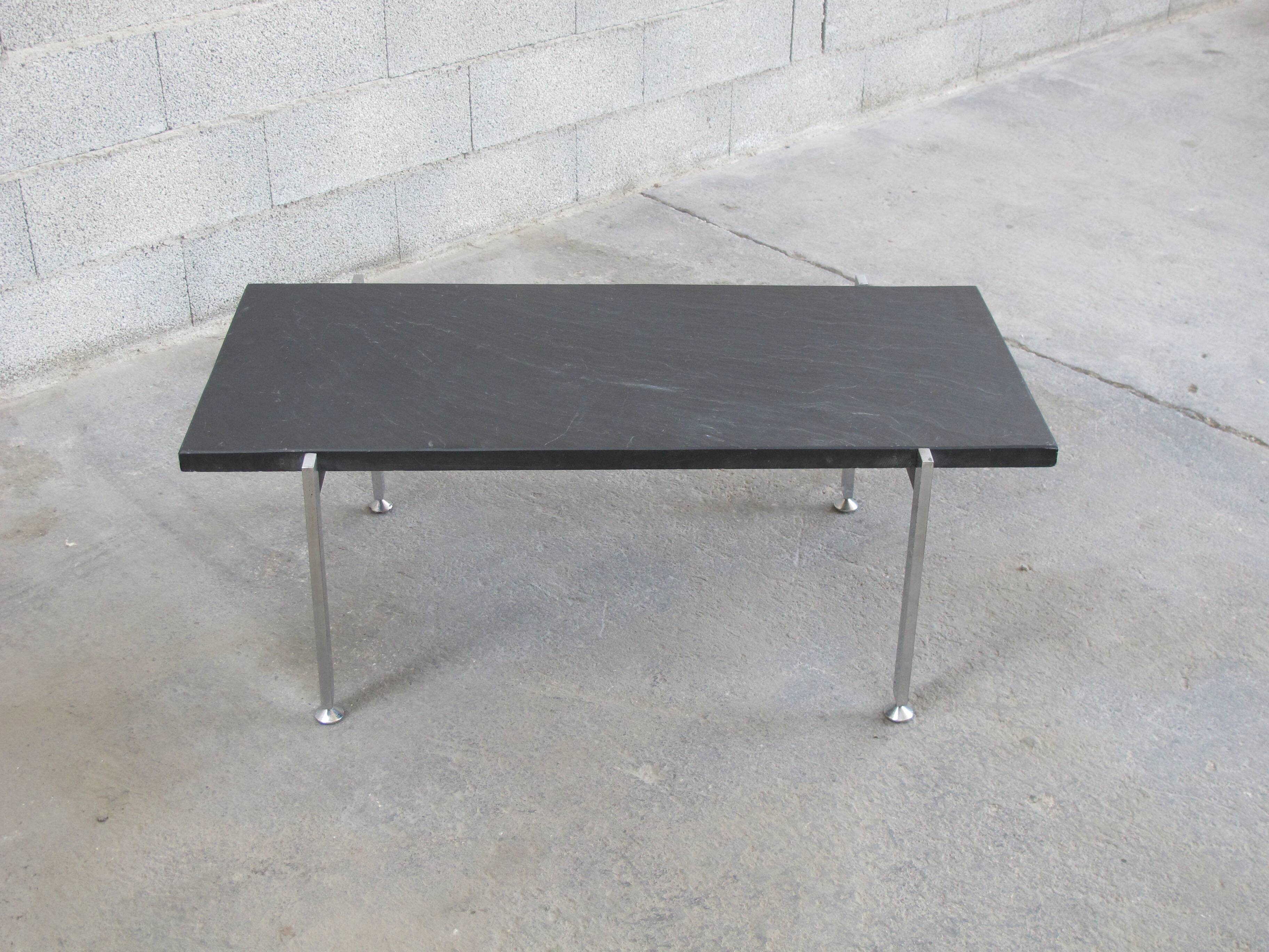 Slate stone coffee table France 1950