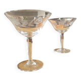 2 crystal champagne glasses