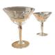 2 crystal champagne glasses