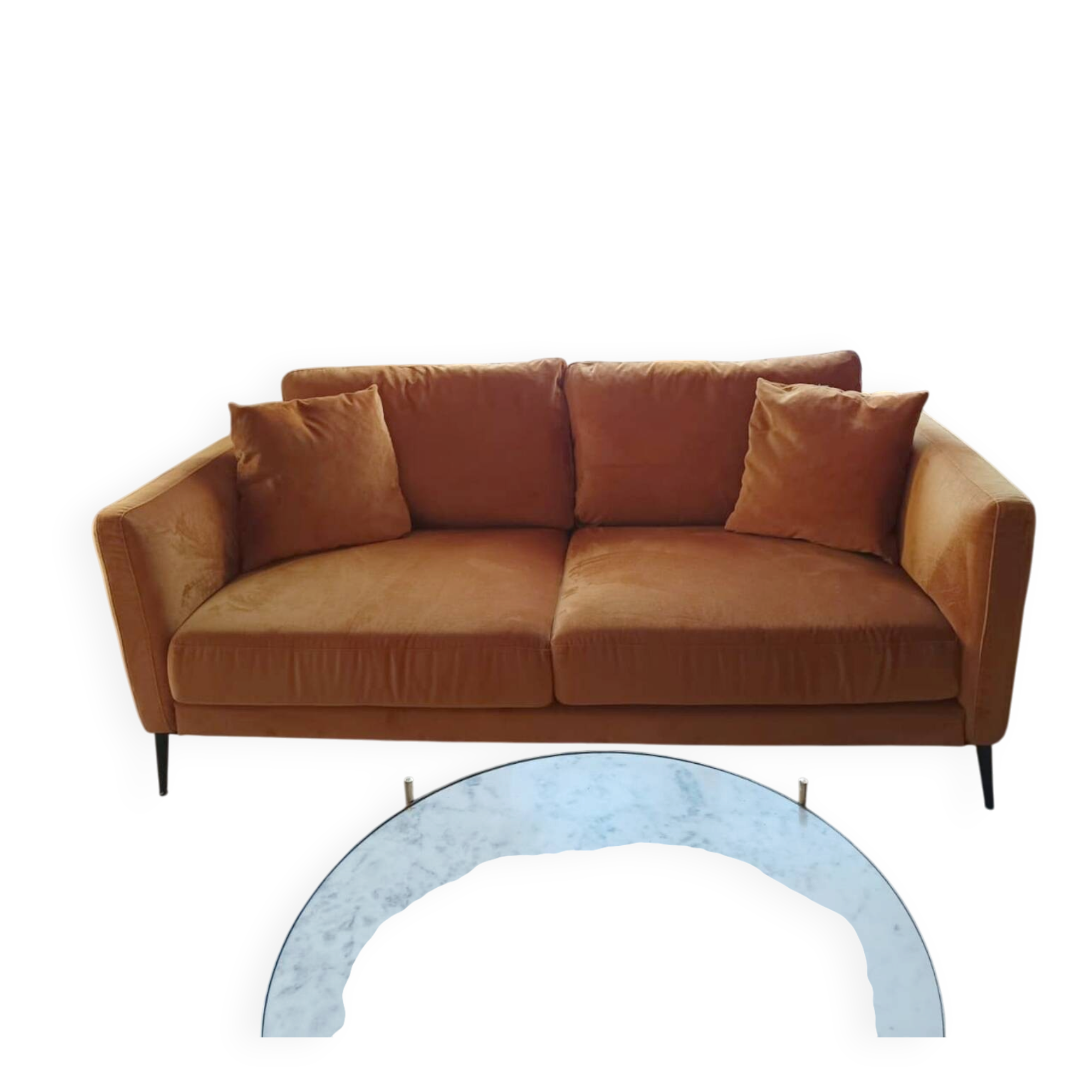 Elico sofa from Moulins – French manufacturing – Caramel colour