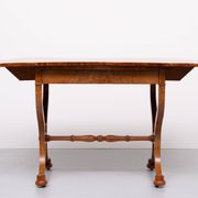 Antique Dutch Empire Burl Wood veneered desk or sofa table