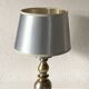 Metal lamp, 2m fabric cable, silver lampshade