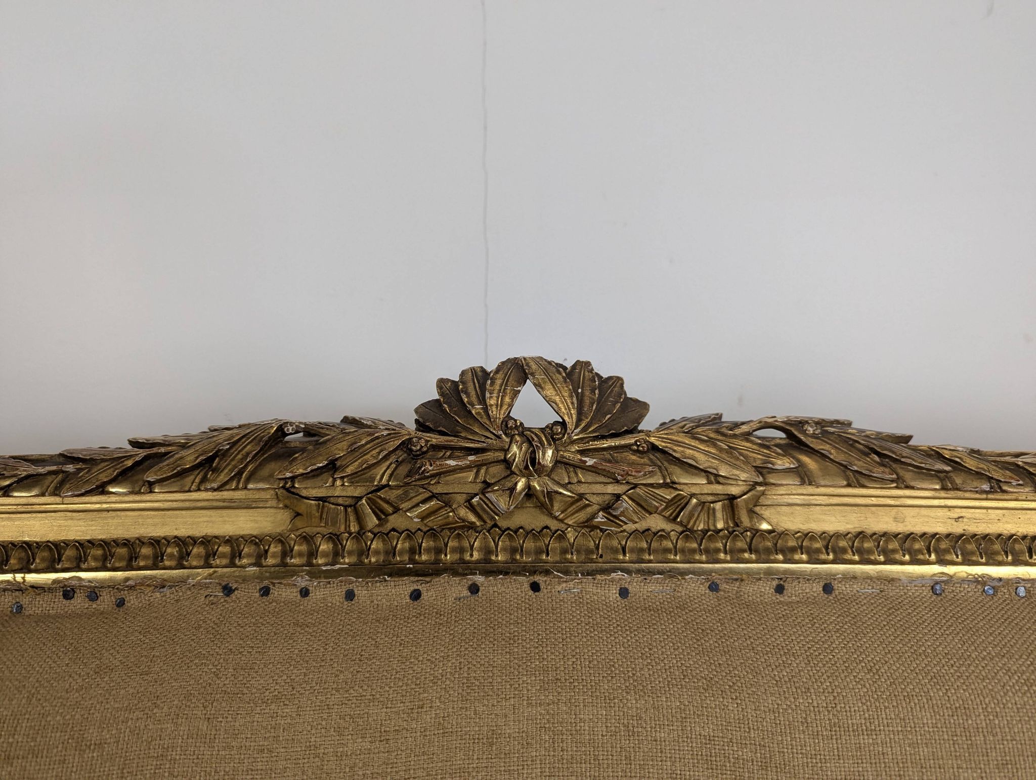 Louis XVI style canapé from the Napoleonic III era in gilded wood.