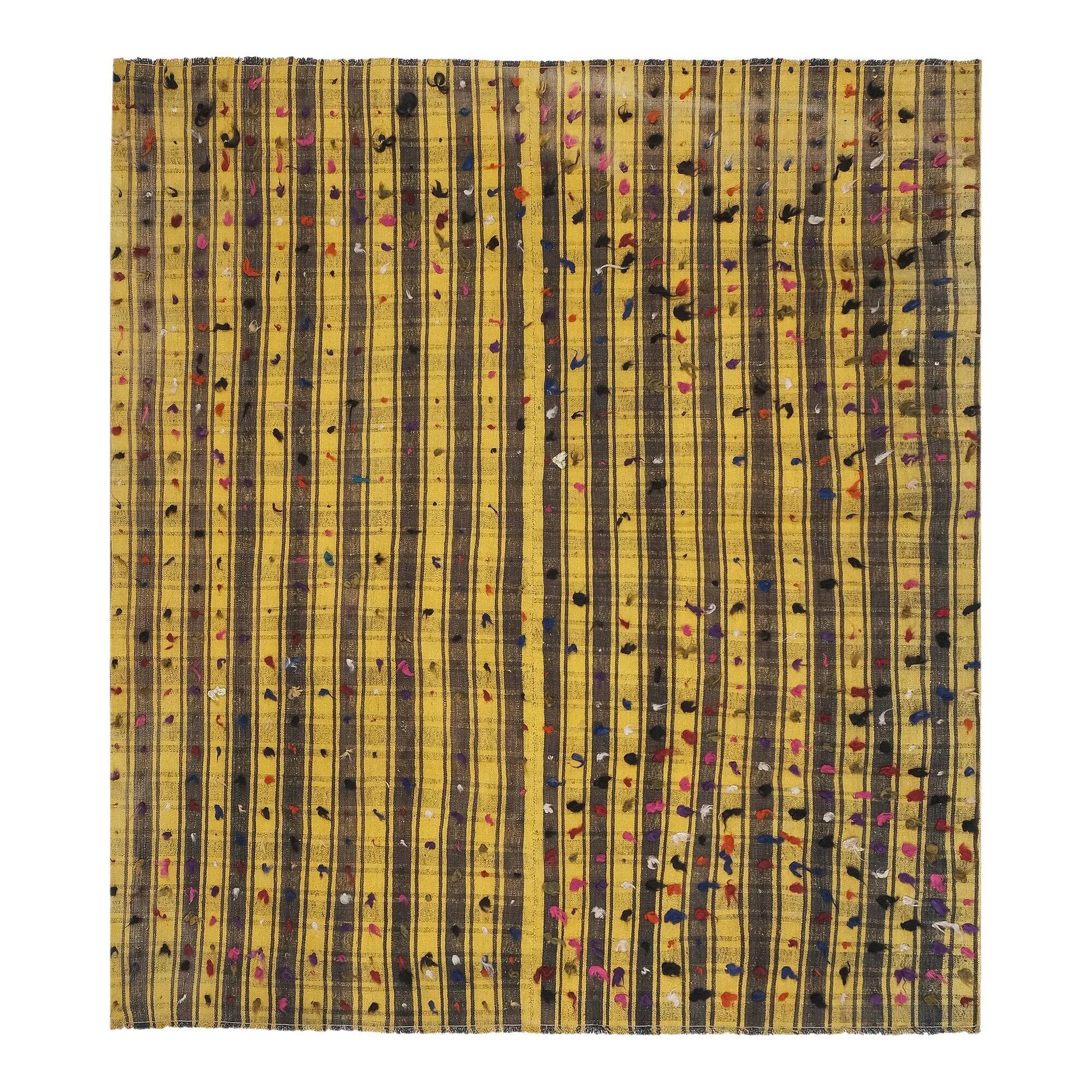 Vintage Turkish kilim, handwoven, 204x225 cm.