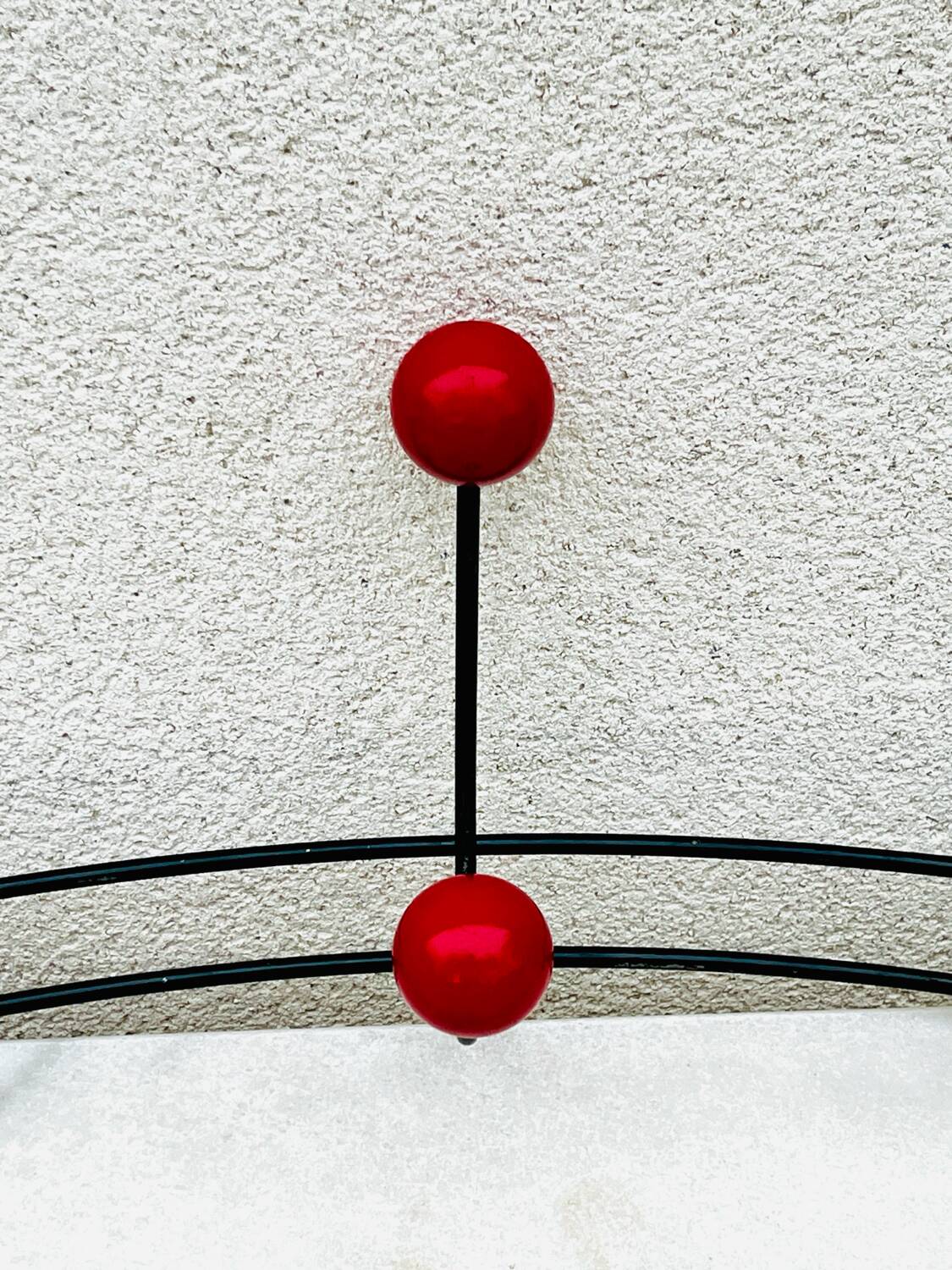 Vintage coat rack with 6 ball hooks 1960