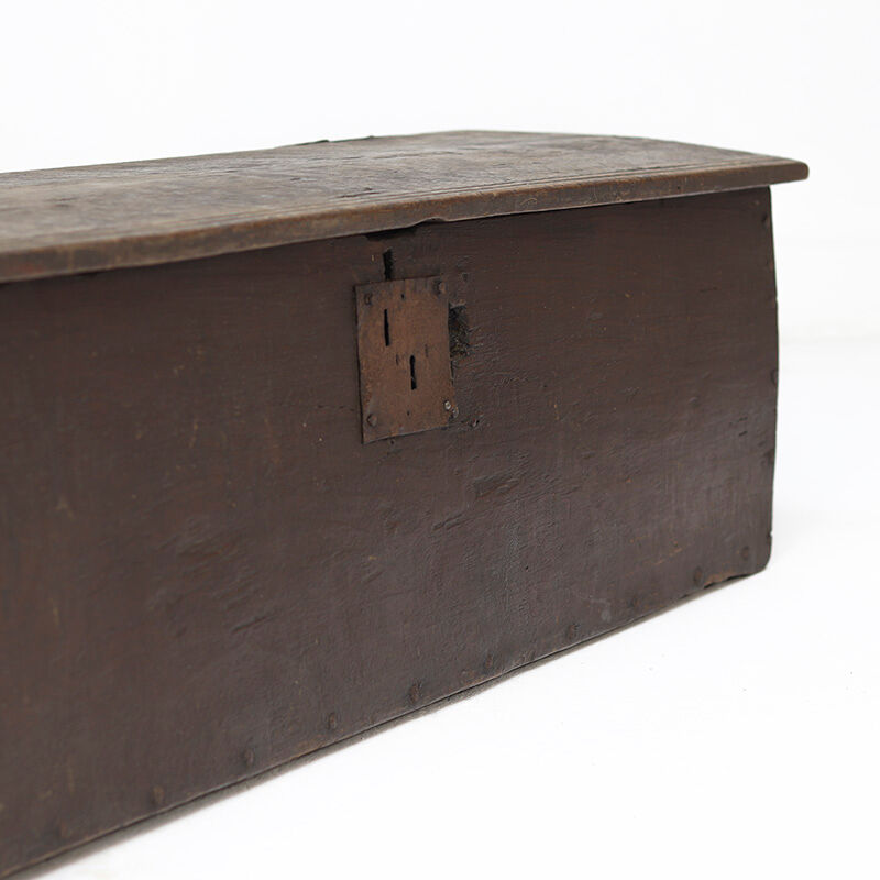 Antique 18th Century Six Plank Spanish Oak Chest