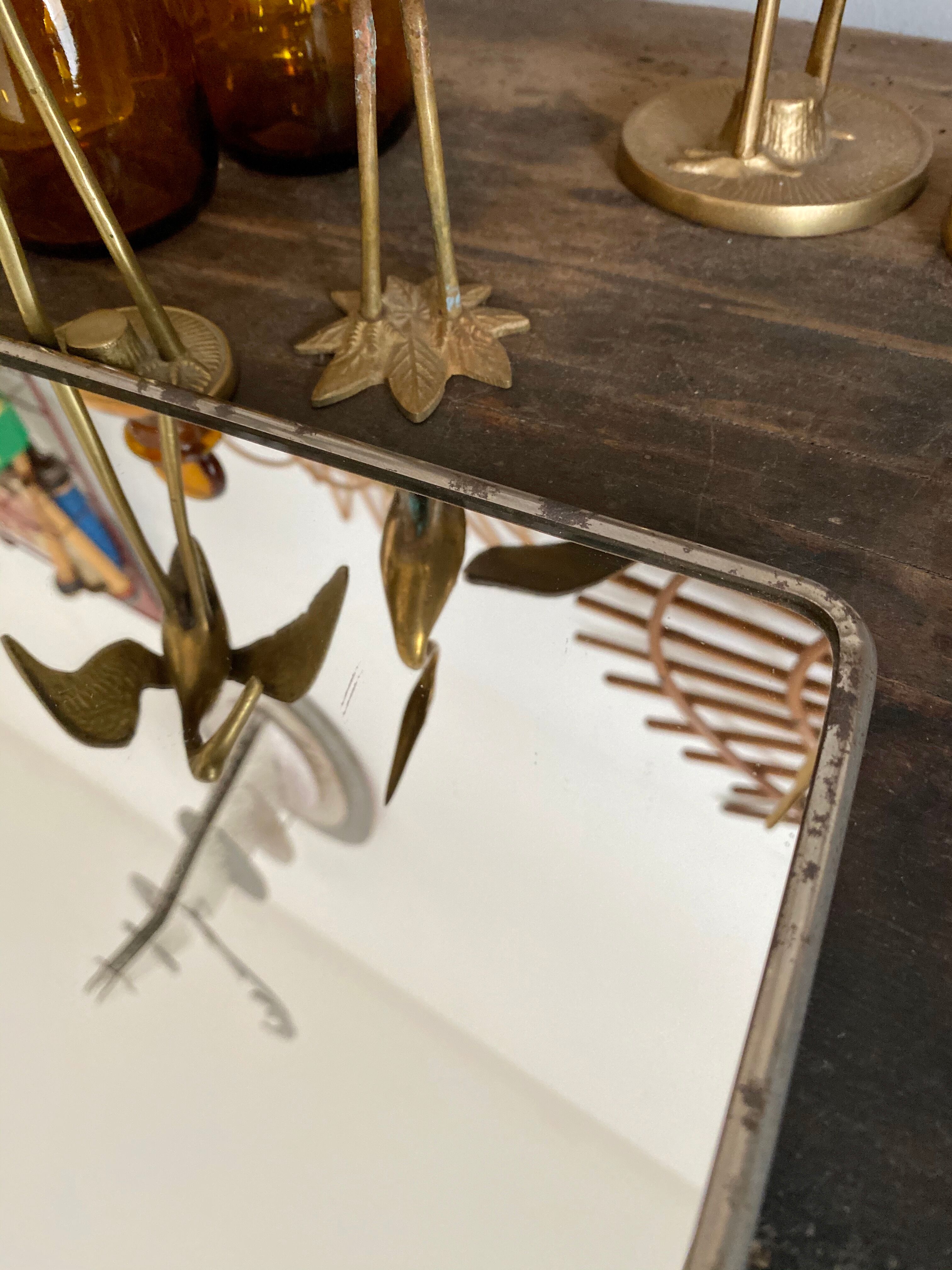 Barber Mirror 23 x 17cm vintage