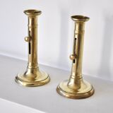 Set de 2 bougeoirs en laiton réglables