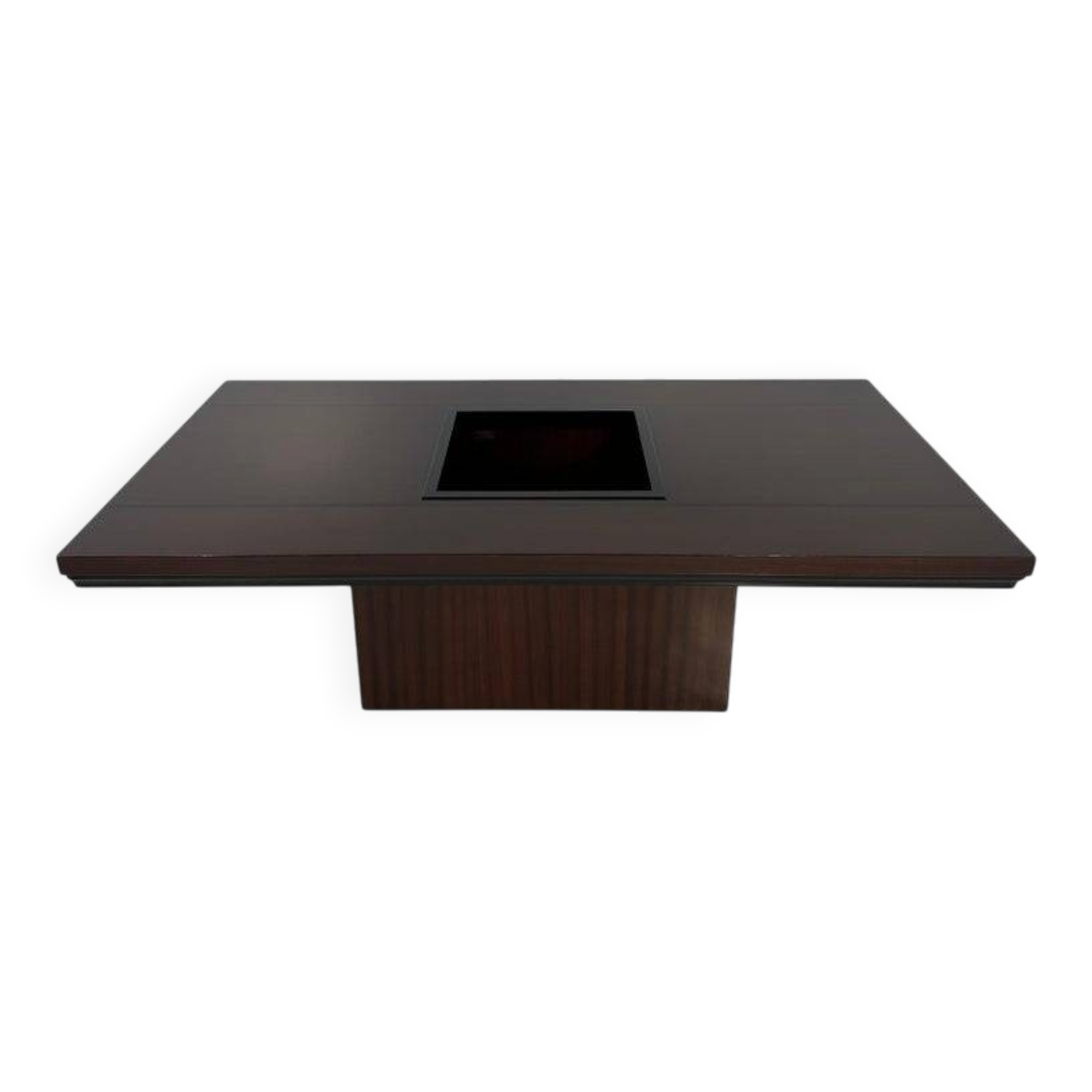 Italian Art Deco Bar Table in Mahogany and Ebonized Inlays, 1980s