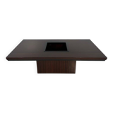 Italian Art Deco Bar Table in Mahogany and Ebonized Inlays, 1980s