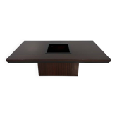 Italian Art Deco Bar Table in Mahogany and Ebonized Inlays, 1980s