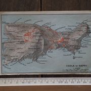 Carte ancienne de l’île de Capri – Italie – 1909 | Décoration murale v