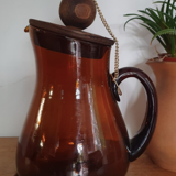 Amber glass pitcher