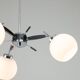 Chandelier en chrome et opaline de l'âge spatial, années 1970