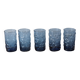 5 glasses blue decorations vintage fruits