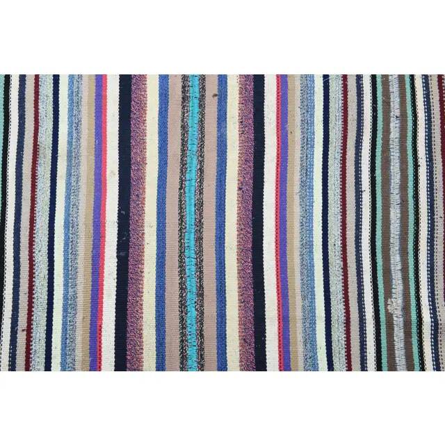 1970s Vintage Turkish Oushak Handmade Wool Cotton Purple Area Rug 175x274