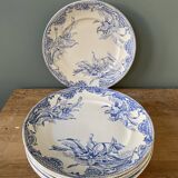 Series of 6 flat plates Iron Earth XIXth