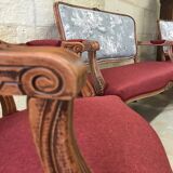 2-seater sofa and 2 armchairs in Louis XV style, revamped