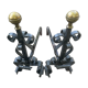 Pair of wrought iron chenets