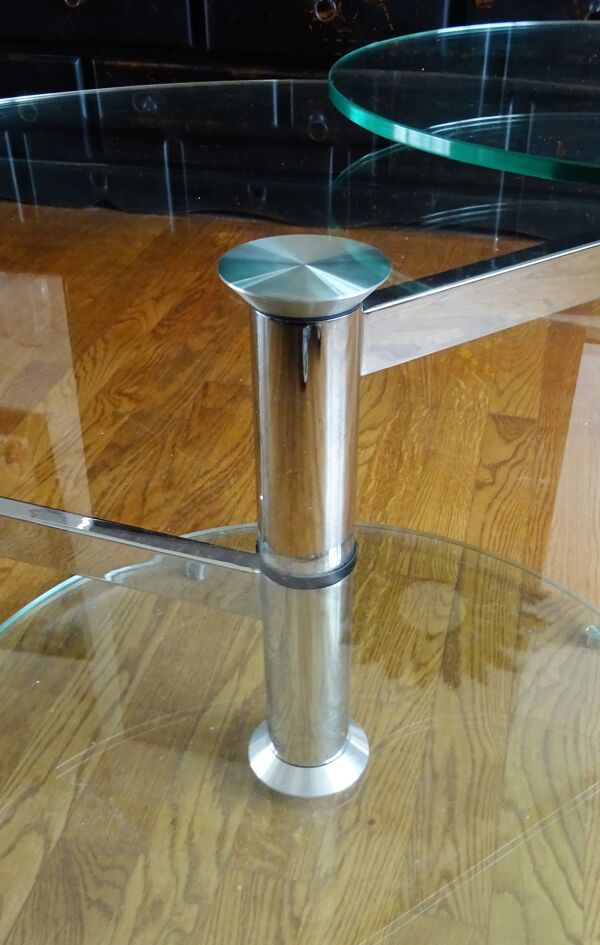 Table basse en verre design transparente et transformable