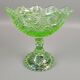 Footed glass compote in uraline, Victorian style – EAPG, early 20th century